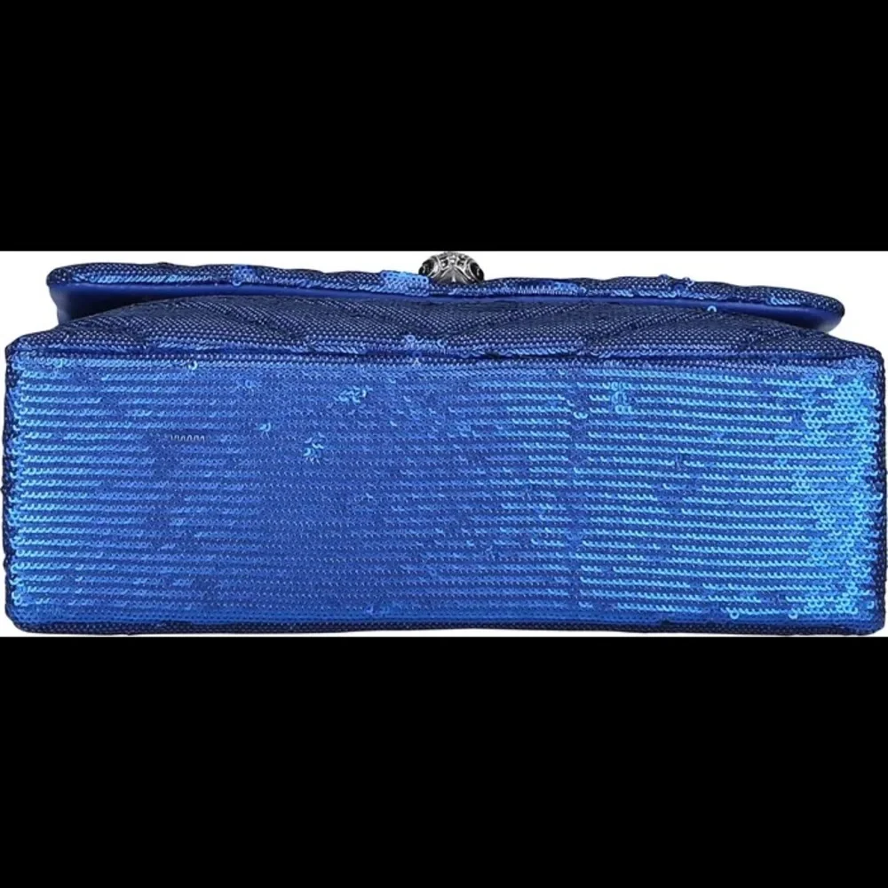 KURT GEIGER LONDON Kensington Blue Sequins Shoulder Bag - Picture 4 of 9